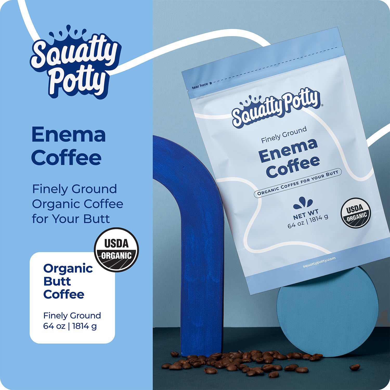 Squatty Potty Enema Coffee – Organic – 419° Roasted, Ground Coffee, Cleanse and Detoxify, Made in USA – 4 lb Bag - Image 2