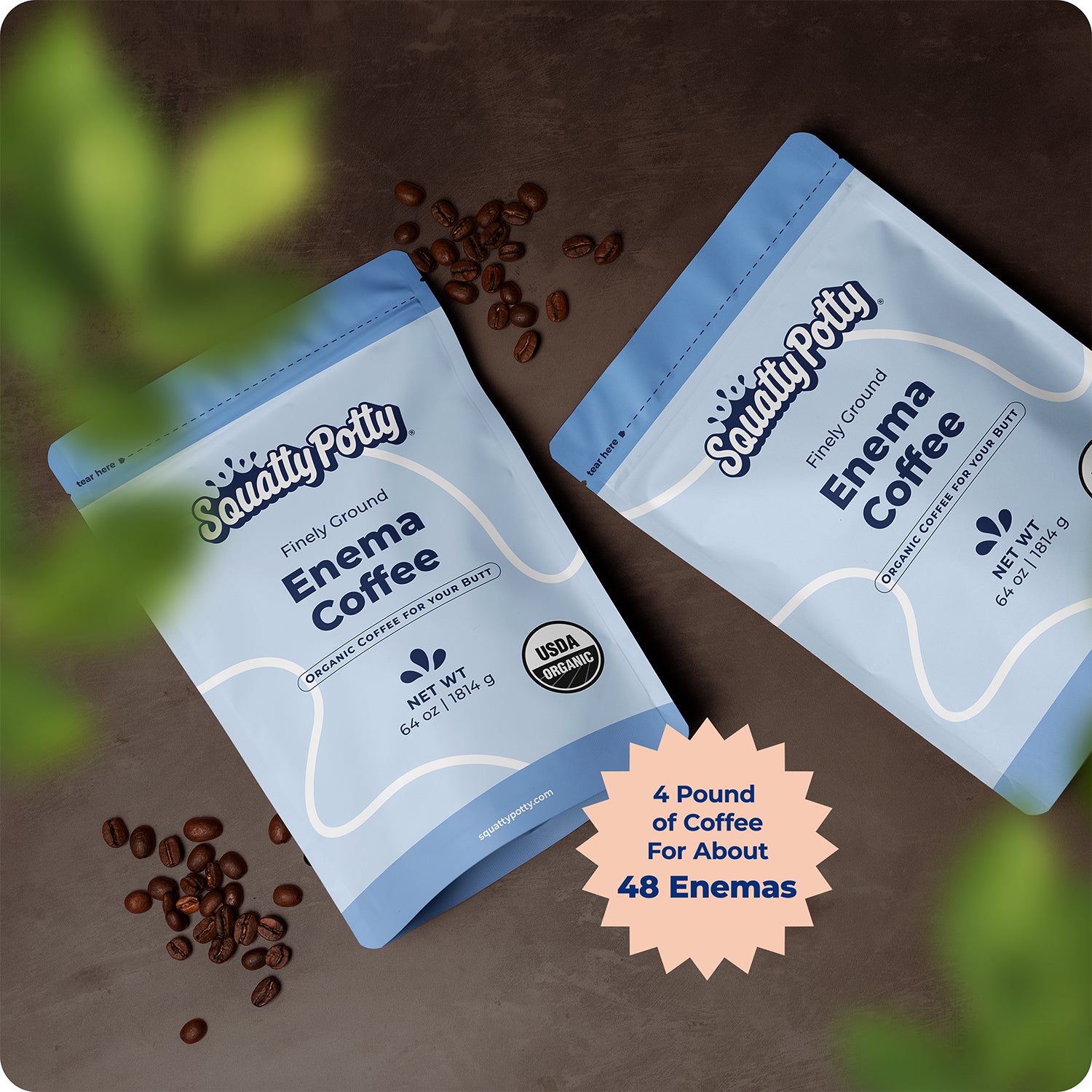 Squatty Potty Enema Coffee – Organic – 419° Roasted, Ground Coffee, Cleanse and Detoxify, Made in USA – 4 lb Bag - Image 3