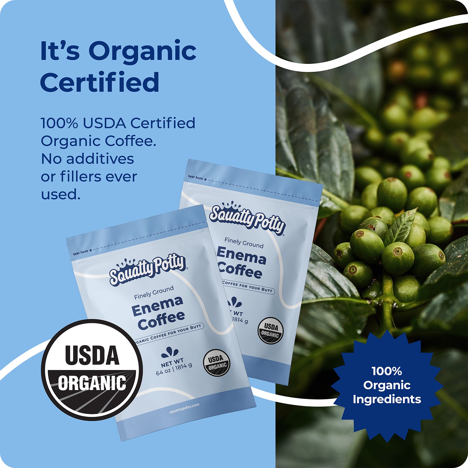 Squatty Potty Enema Coffee – Organic – 419° Roasted, Ground Coffee, Cleanse and Detoxify, Made in USA – 4 lb Bag - Image 9